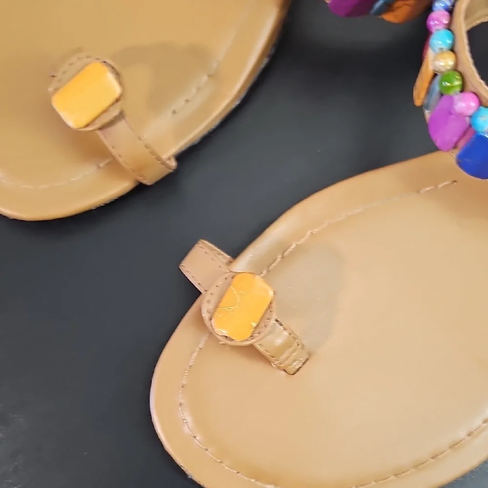 San Marco Vibrant Multicolor Beaded Sandals - Size 11 - Picture 6 of 6